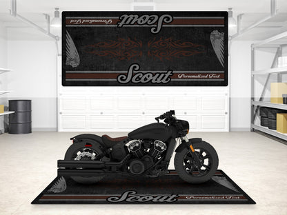 Designed Pit Mat for Indian Scout Bobber Motorcycle - MM7321