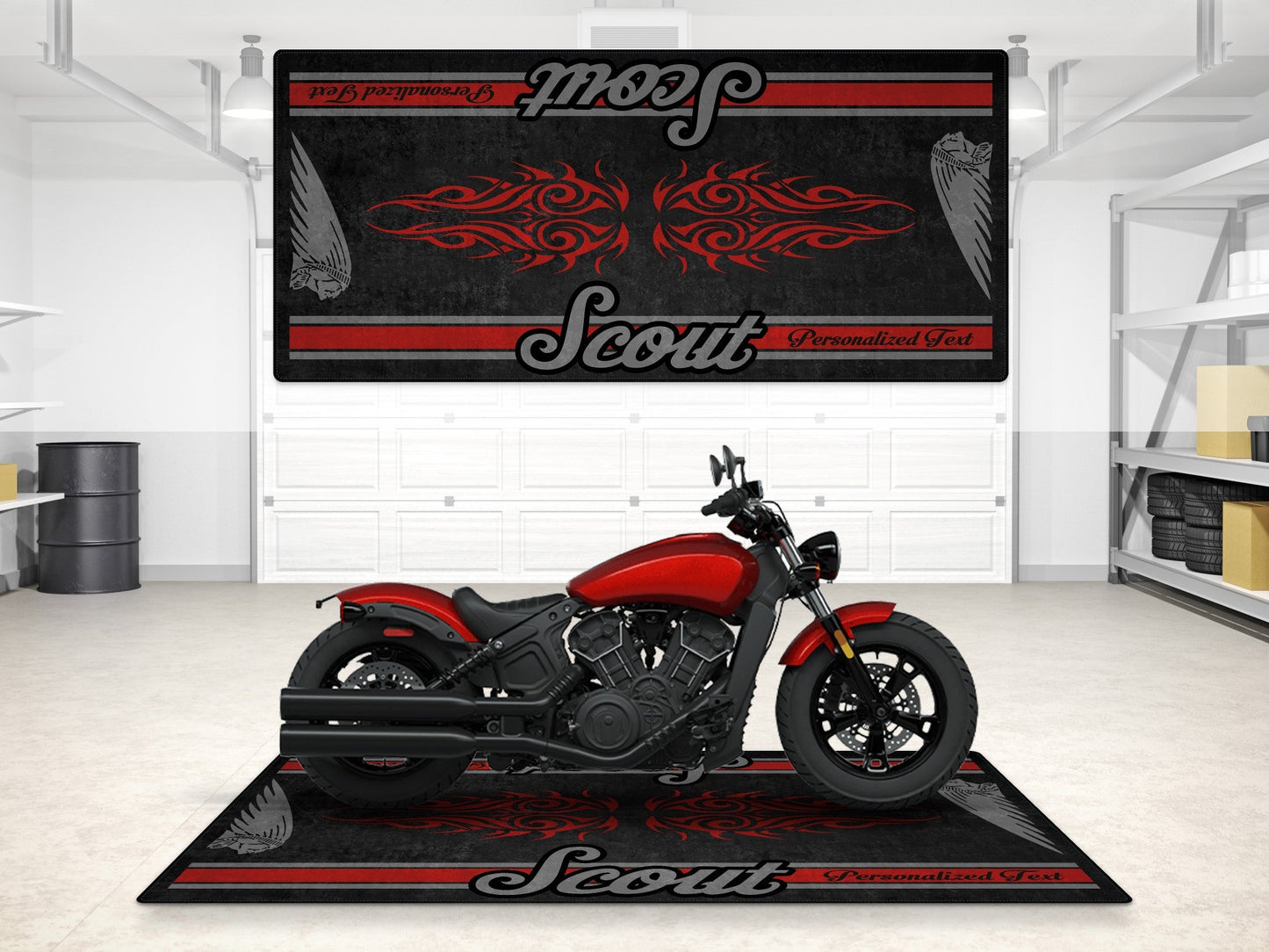 Designed Pit Mat for Indian Scout Bobber Sixty Motorcycle - MM7320