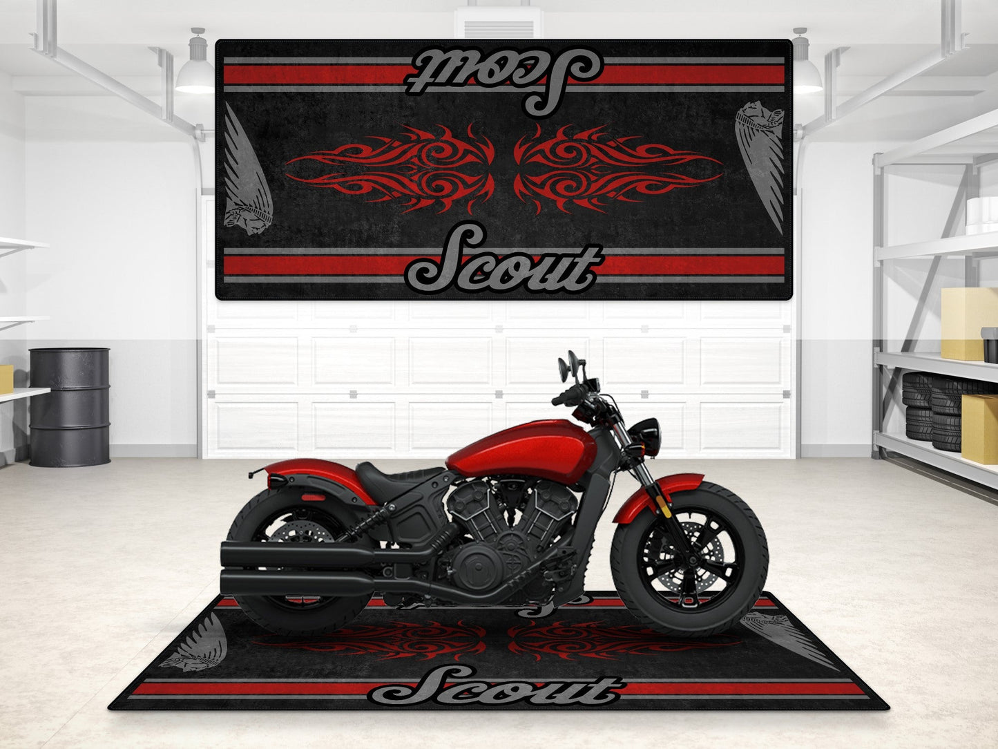 Designed Pit Mat for Indian Scout Bobber Sixty Motorcycle - MM7320