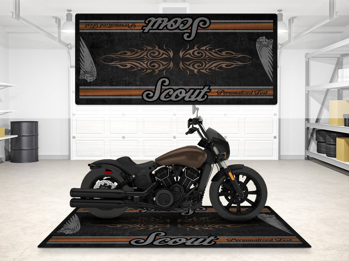 Designed Pit Mat for Indian Scout Rogue Sixty Motorcycle - MM7324