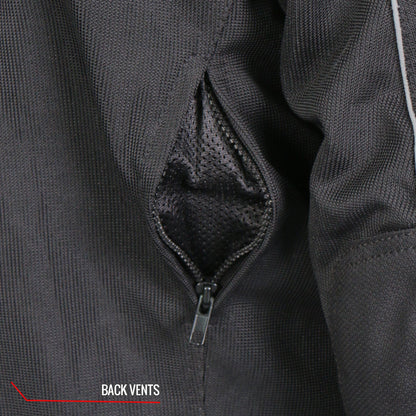 Hot Leathers JKM1024 Men’s Black All Weather Armored Biker Nylon Motorcycle Jacket with Concealed Carry Pocket