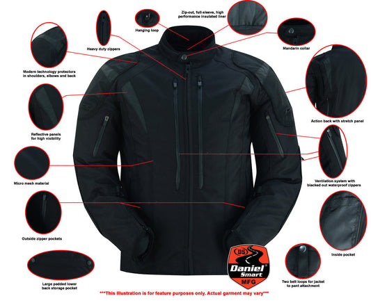 Men's Blast Black Micro Mesh Motorcycle Jacket – Ventilated