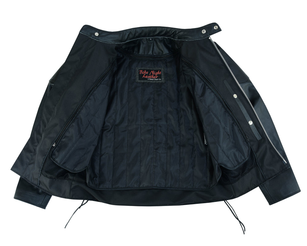 AM Knucklehead Premium Black Men's Leather Motorcycle Jacket