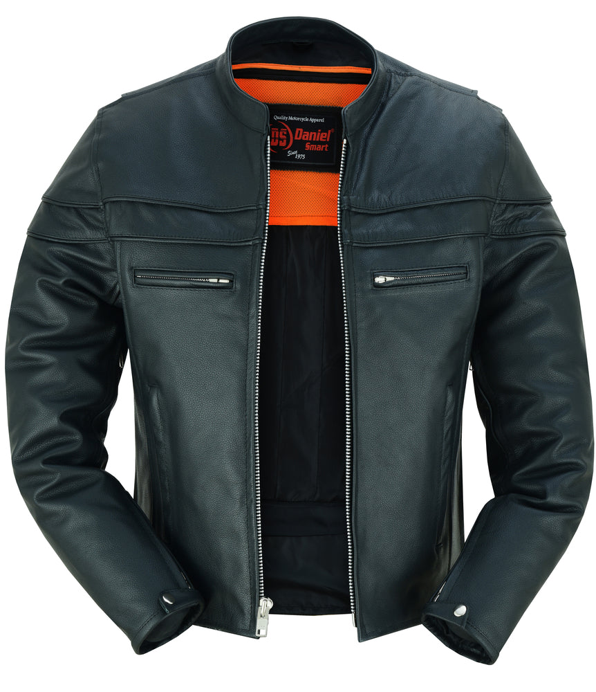 Full Hand Black Leather Motorcycle Jacket
