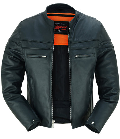 Full Hand Black Leather Motorcycle Jacket
