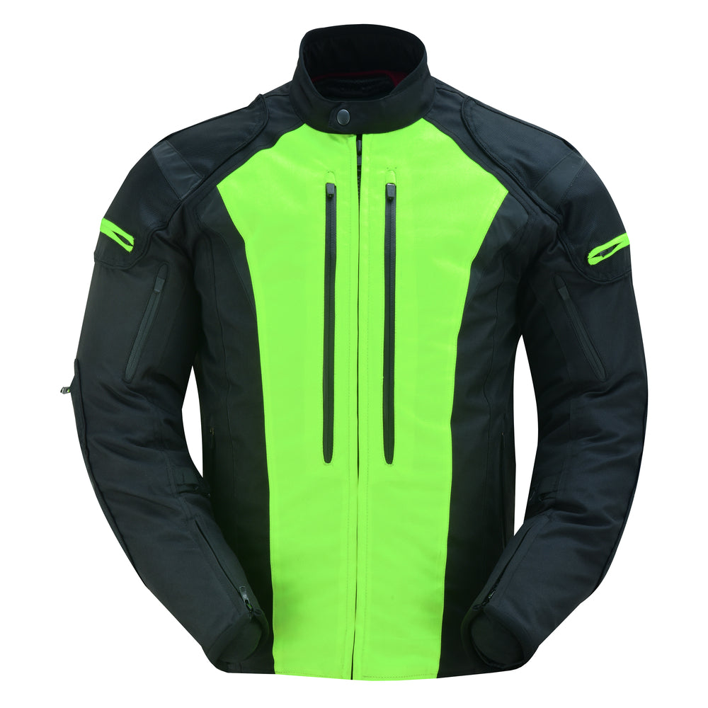 Hi-Viz blast Micro Mesh Mens Motorcycle Jacket – Lightweight