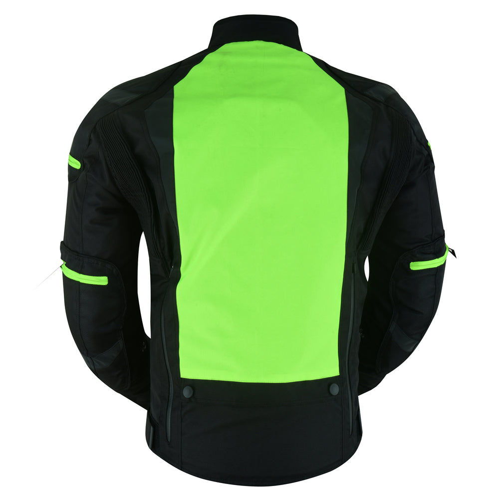 Hi-Viz blast Micro Mesh Mens Motorcycle Jacket – Lightweight