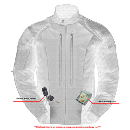 Hi-Viz blast Micro Mesh Mens Motorcycle Jacket – Lightweight