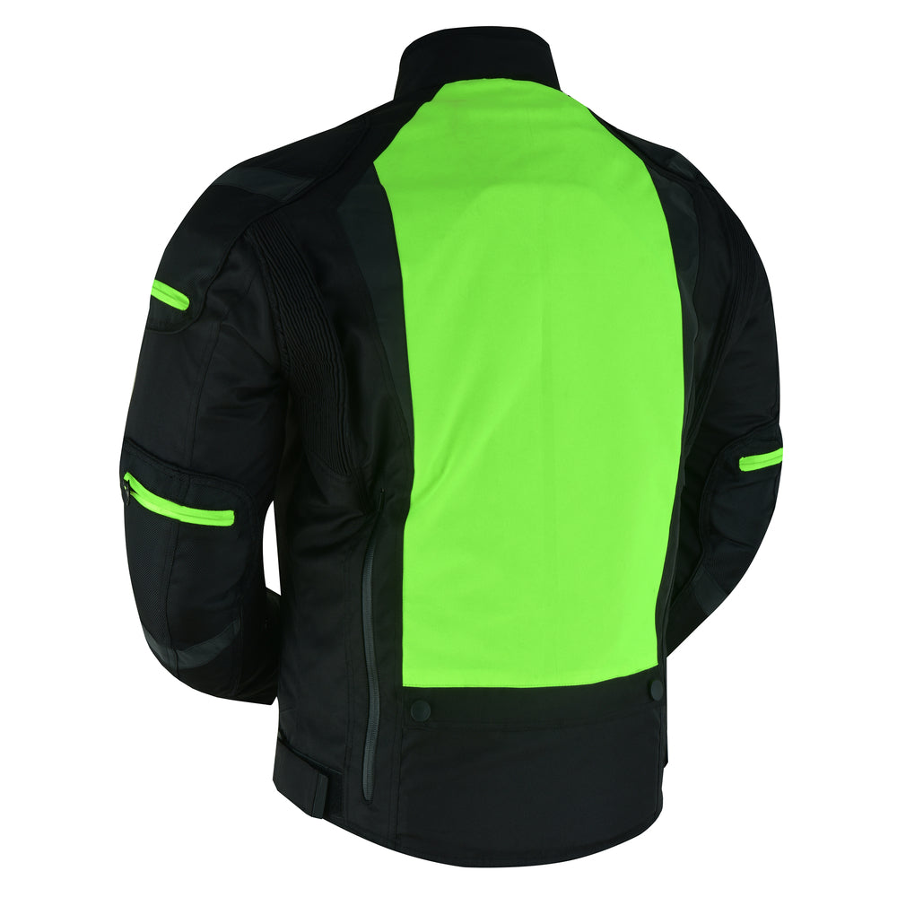 Hi-Viz blast Micro Mesh Mens Motorcycle Jacket – Lightweight