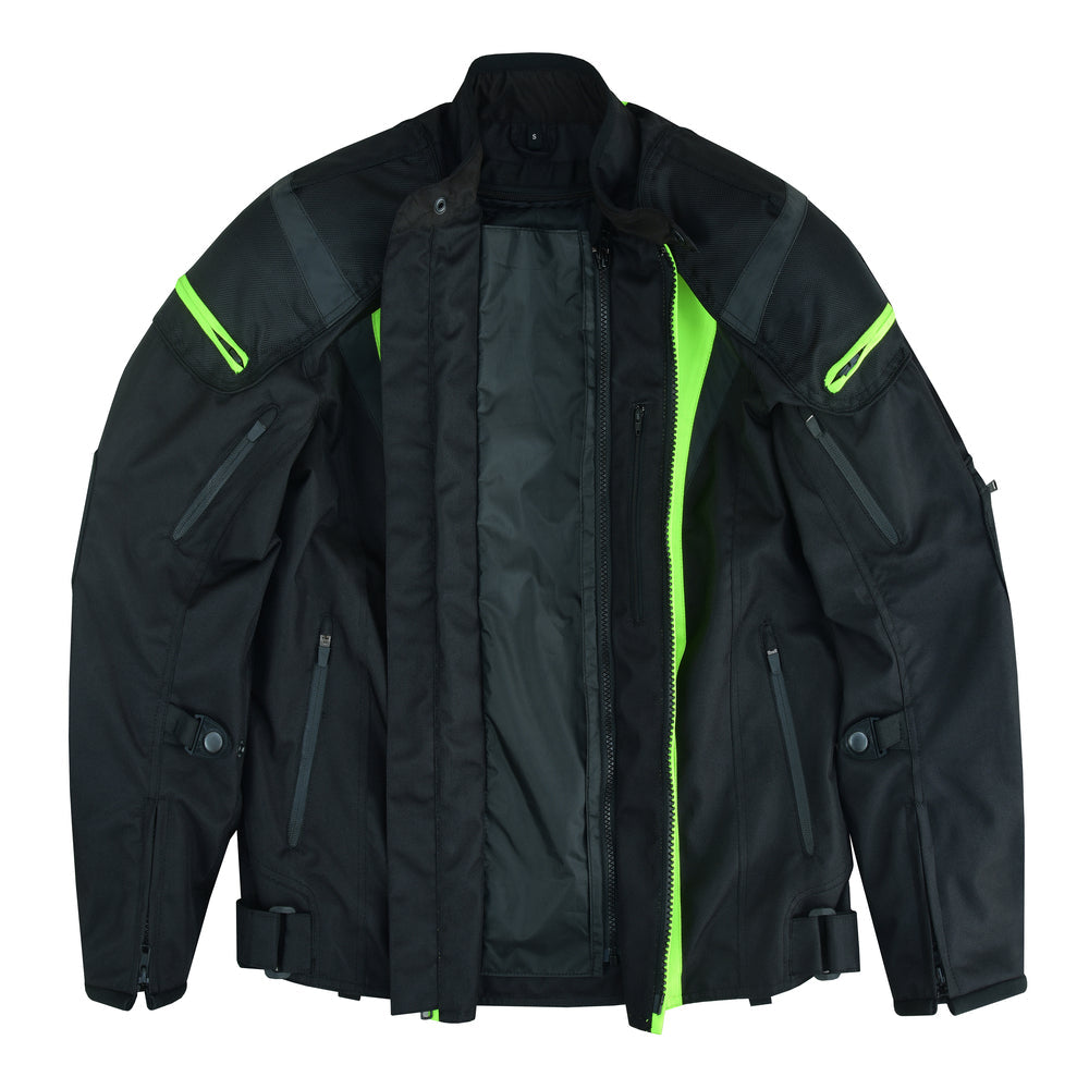 Hi-Viz blast Micro Mesh Mens Motorcycle Jacket – Lightweight