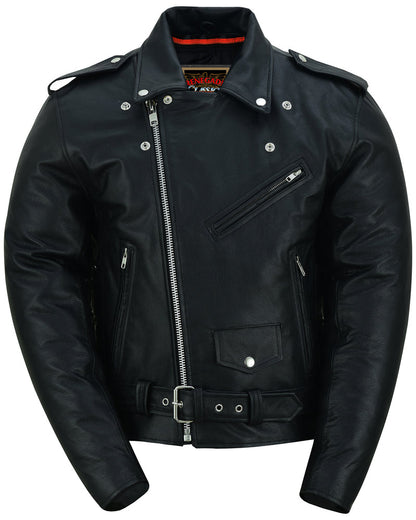 Freedom Rider Black Men's Leather Jacket – Eagle Embossed
