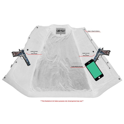 Mens Black Denim Motorcycle Vest with Concealed Snaps & Zipper