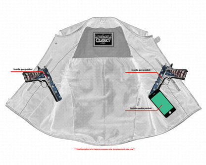 Men's Black Leather SWAT Style Motorcycle Vest