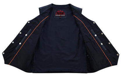 Men's Single Back Panel motorcycle vest