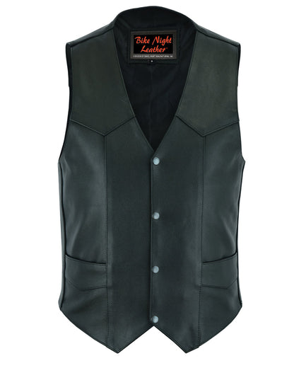 Men's Plain Side Economy Vest - Black