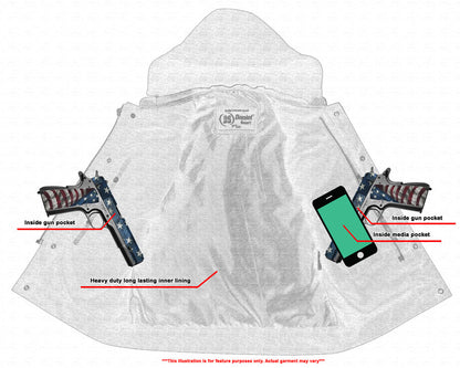 Men's Black Leather Motorcycle Vest with Removable Hood