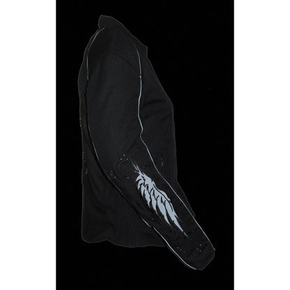 Milwaukee Leather SH1954 Women's Black Textile Jacket with Stud and Wings Detailing